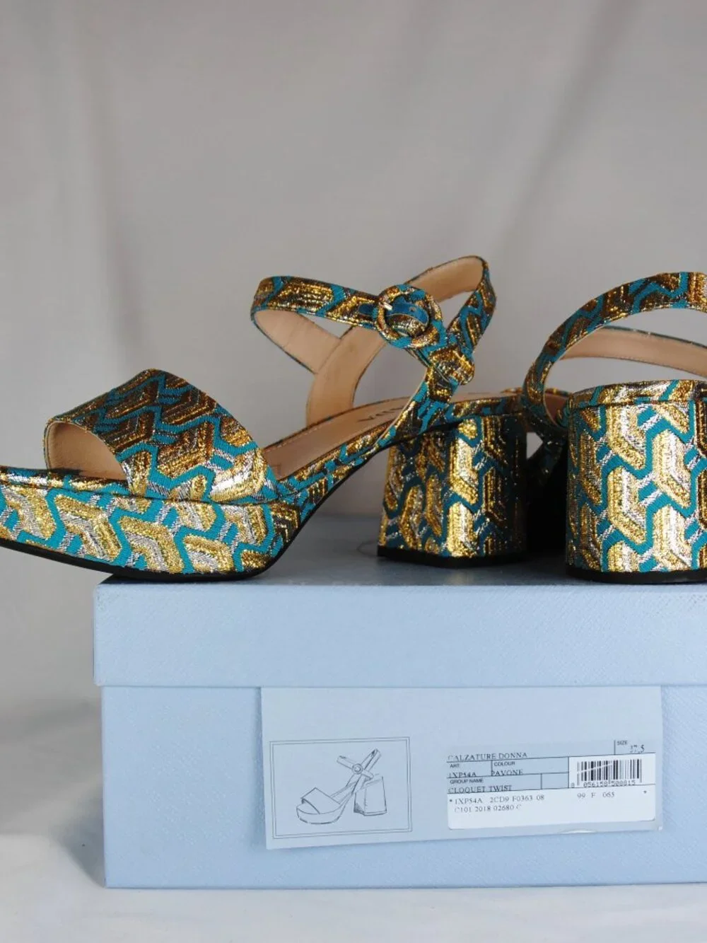 Prada Brocade Low Platform Size 37.5